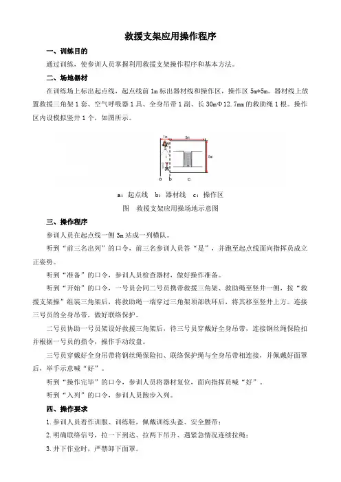 救援支架应用操作程序及评定标准