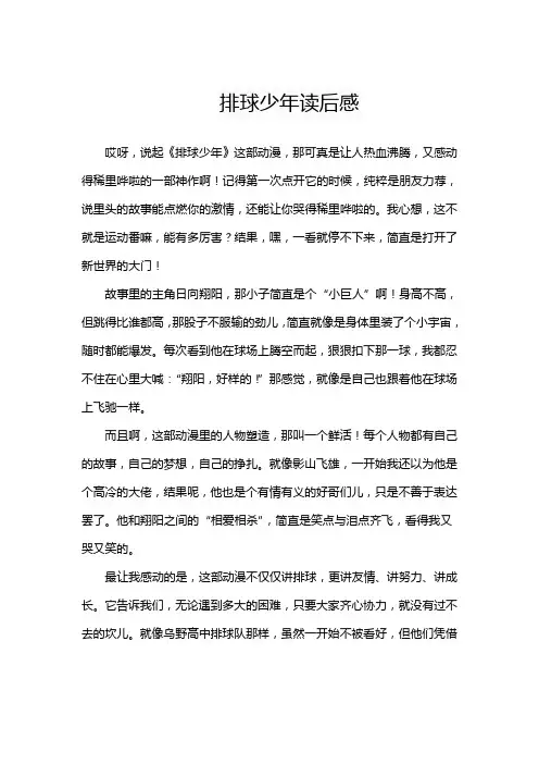 排球少年读后感
