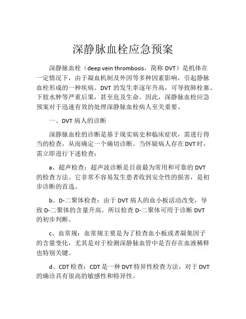 深静脉血栓应急预案
