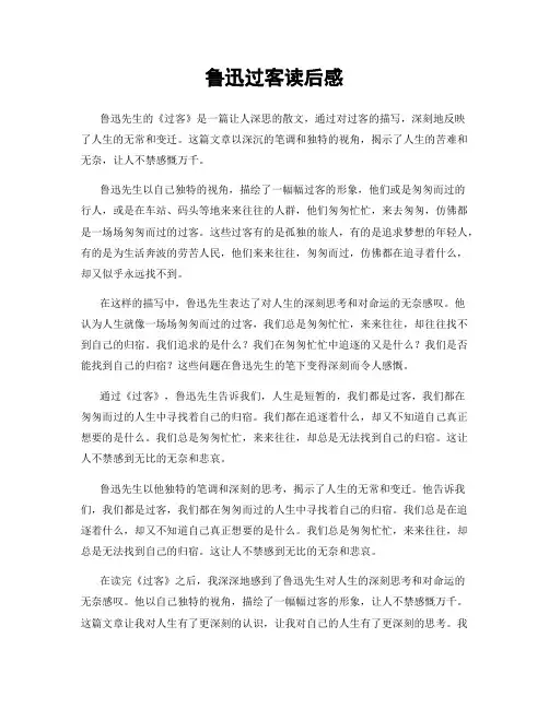 鲁迅过客读后感