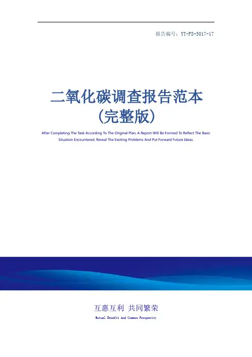 二氧化碳调查报告范本(完整版)