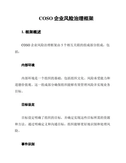 COSO企业风险治理框架