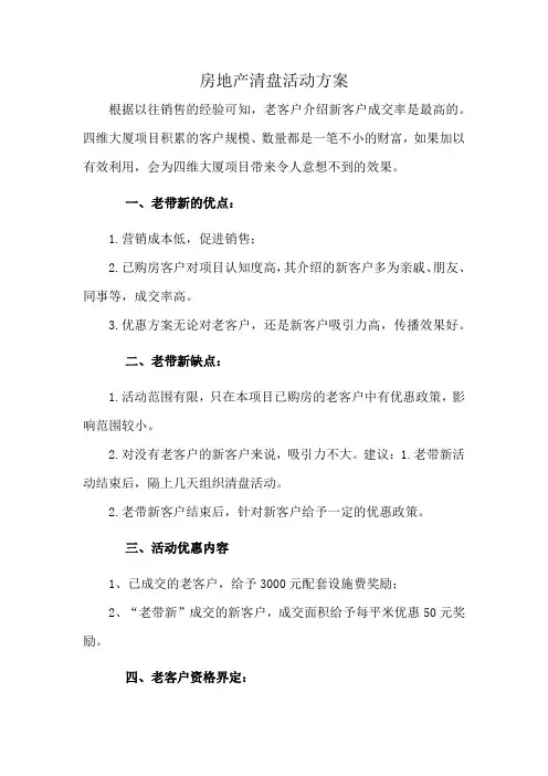 房地产清盘活动方案