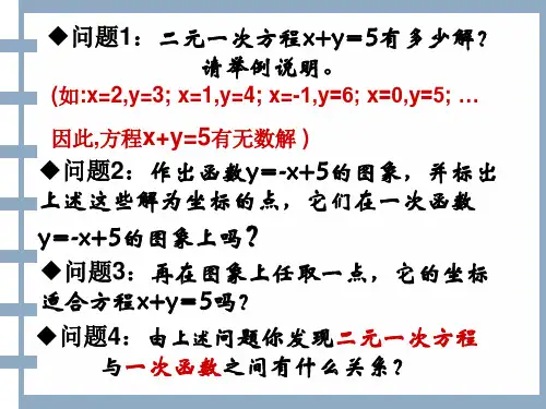 二元一次方程组和一次函数的关系
