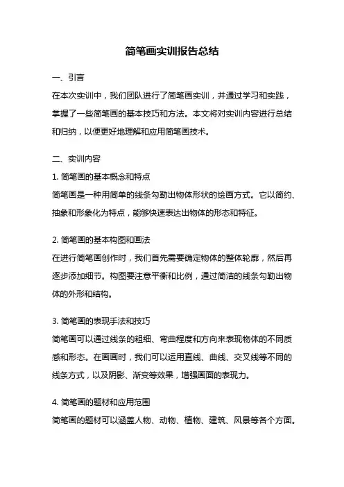 简笔画实训报告总结