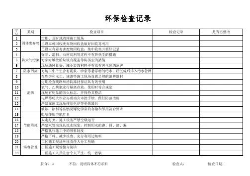 环保检查记录表