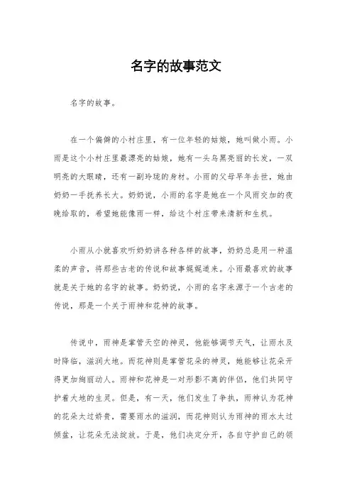 名字的故事范文