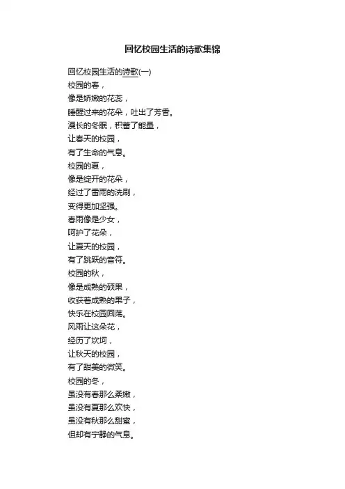 回忆校园生活的诗歌集锦