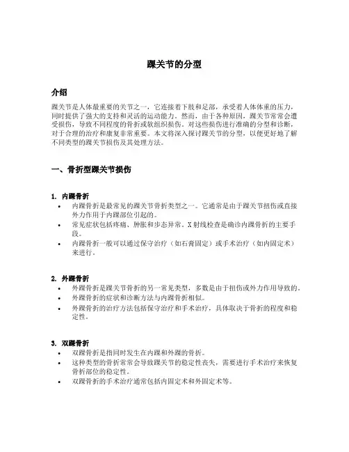 踝关节的分型