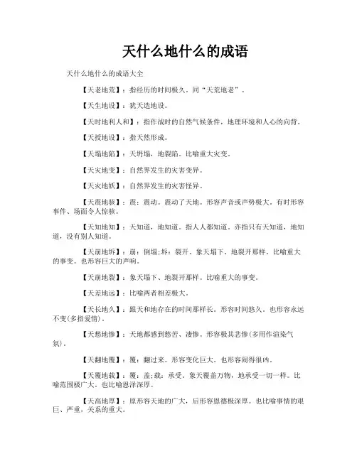 天什么地什么的成语