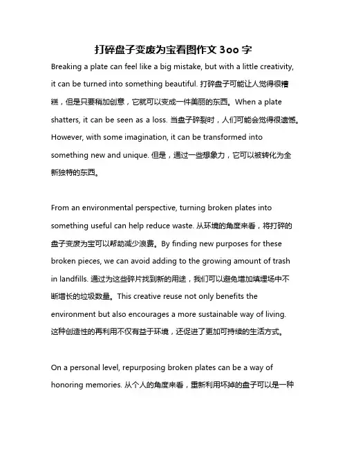 打碎盘子变废为宝看图作文3oo字