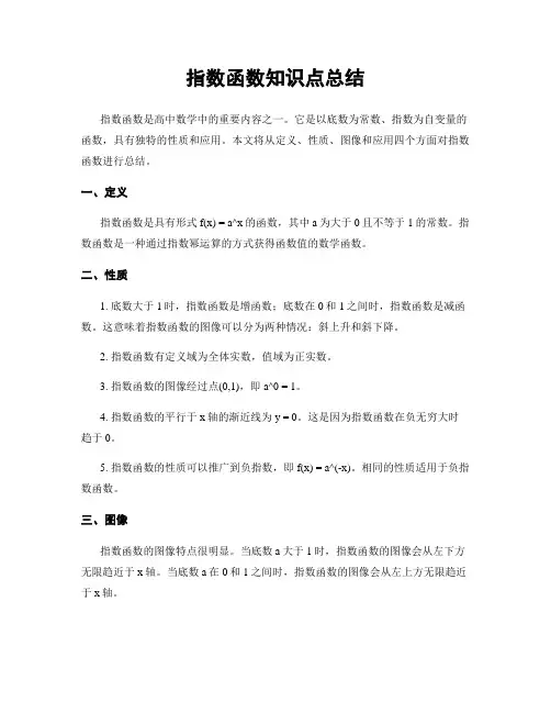 指数函数知识点总结