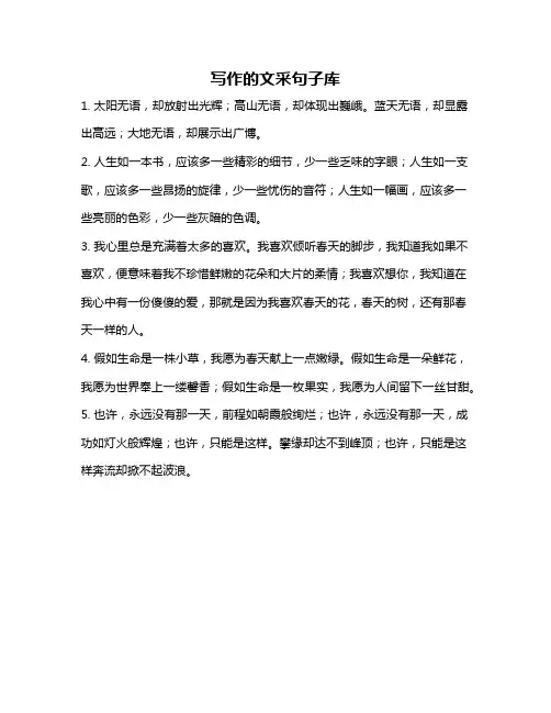 写作的文采句子库
