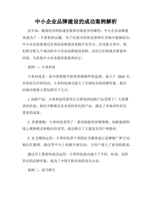 中小企业品牌建设的成功案例解析