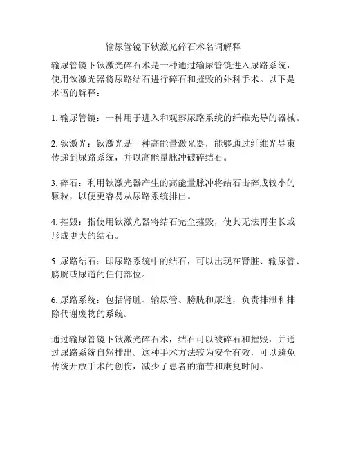 输尿管镜下钬激光碎石术名词解释