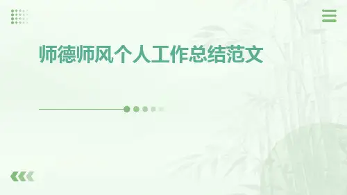师德师风个人工作总结范文PPT