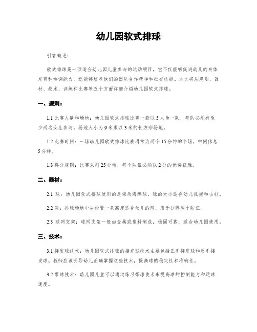 幼儿园软式排球