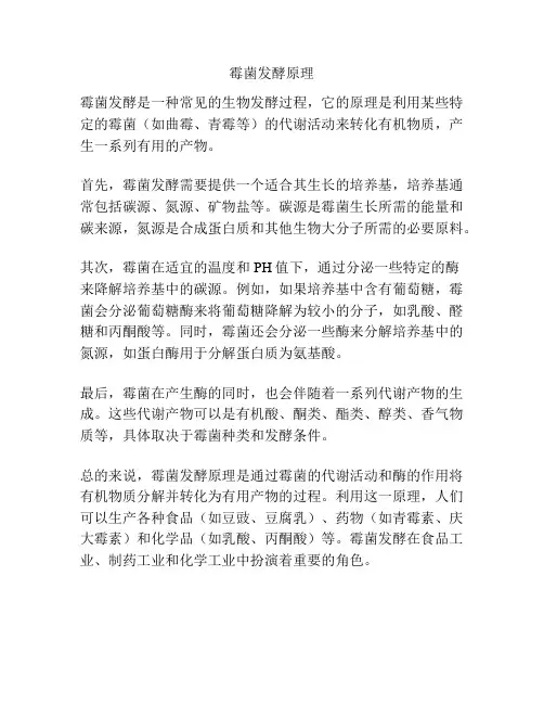 霉菌发酵原理