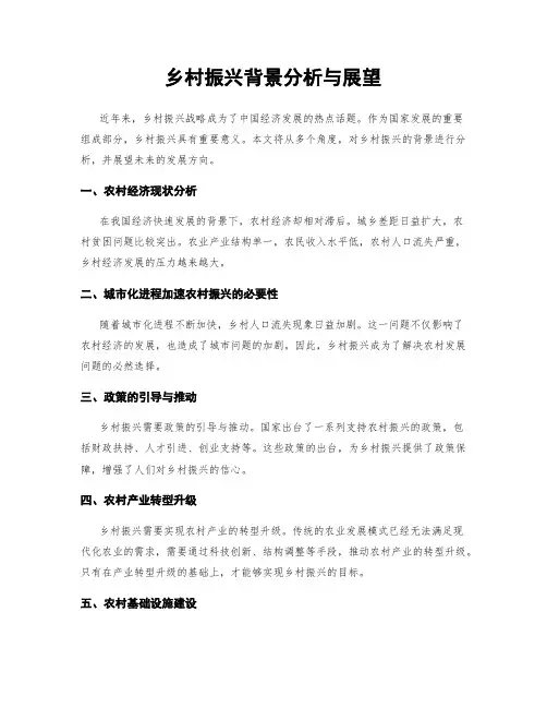 乡村振兴背景分析与展望