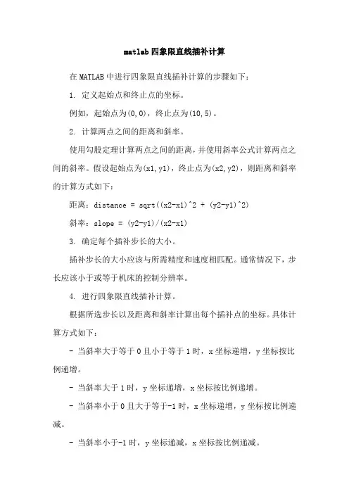 matlab四象限直线插补计算