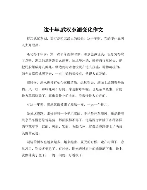 这十年,武汉东湖变化作文