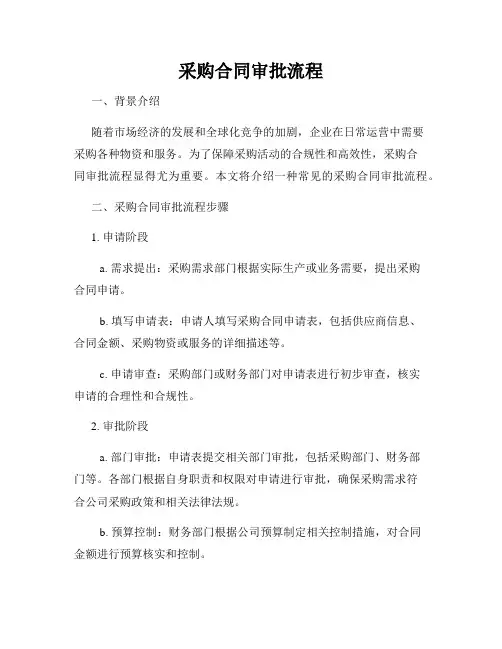 采购合同审批流程