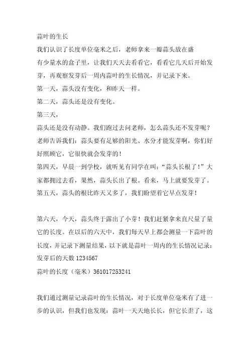蒜叶的生长——精选推荐