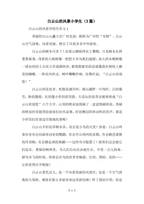 白云山的风景小学生(3篇)