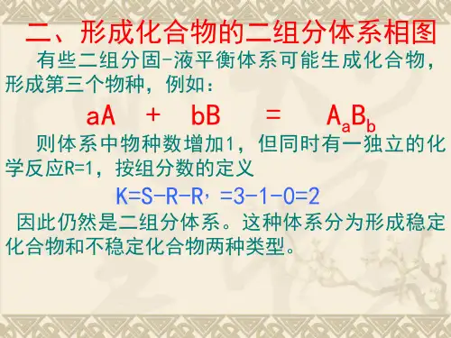 物理化学 第四章 第六节 二组分固-液体系平衡相图2