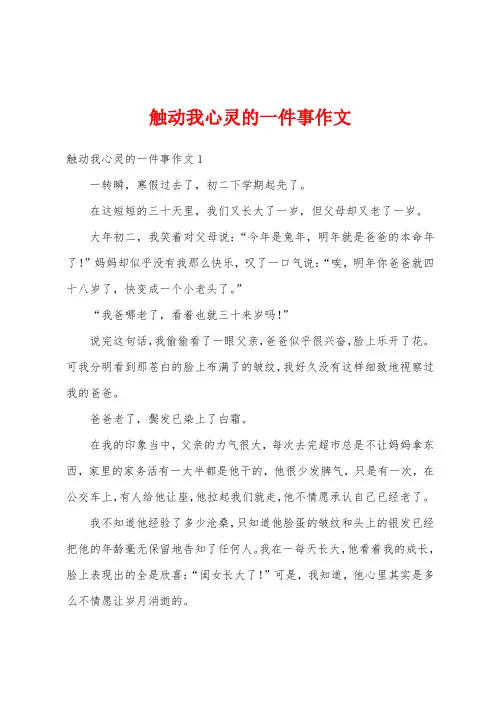 触动我心灵的一件事作文