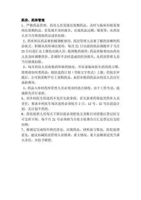 药房、药库管理