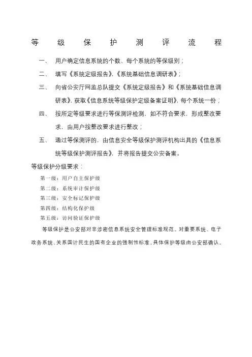 等级保护测评一般流程