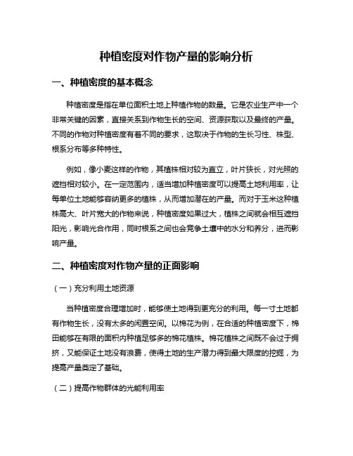 种植密度对作物产量的影响分析