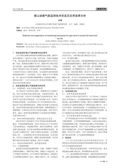 潜山油藏气驱监测技术优选及应用效果分析