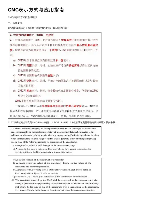 CMC表示方式与应用指南