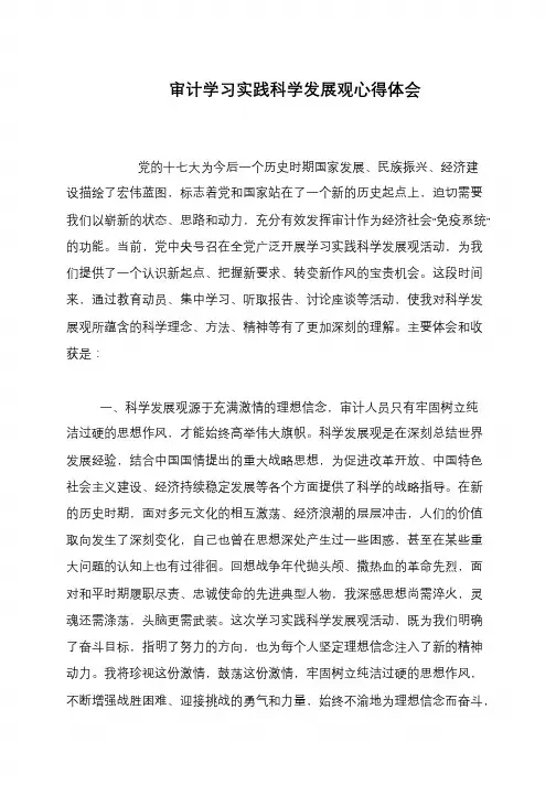 审计学习实践科学发展观心得体会