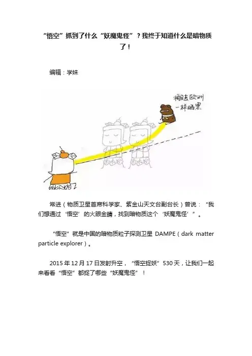 “悟空”抓到了什么“妖魔鬼怪”？我终于知道什么是暗物质了！