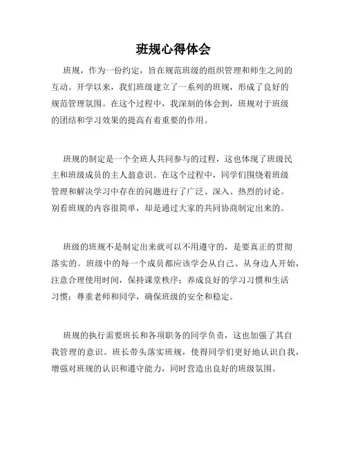 班规心得体会