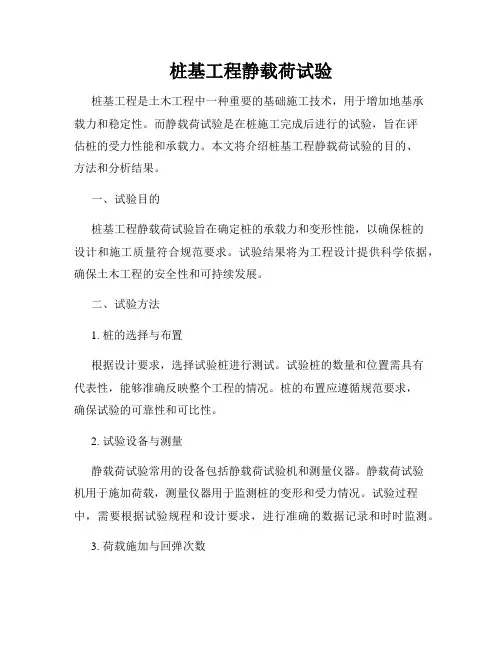 桩基工程静载荷试验