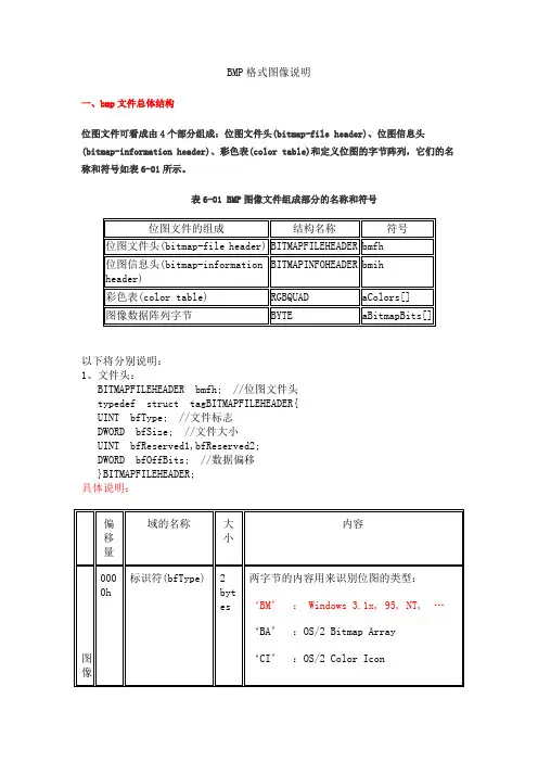 BMP格式图像说明及程序