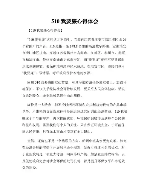 510我要廉心得体会