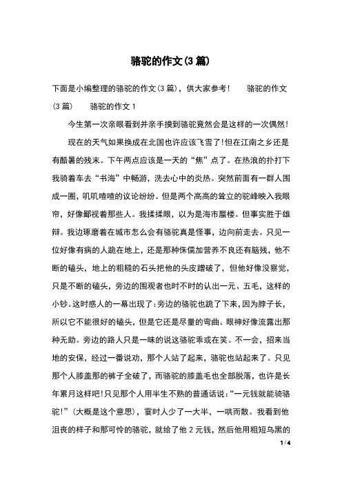 骆驼的作文(3篇)