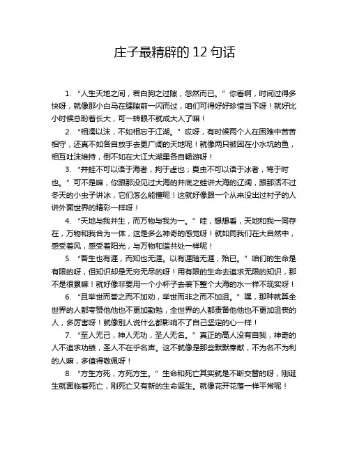 庄子最精辟的12句话