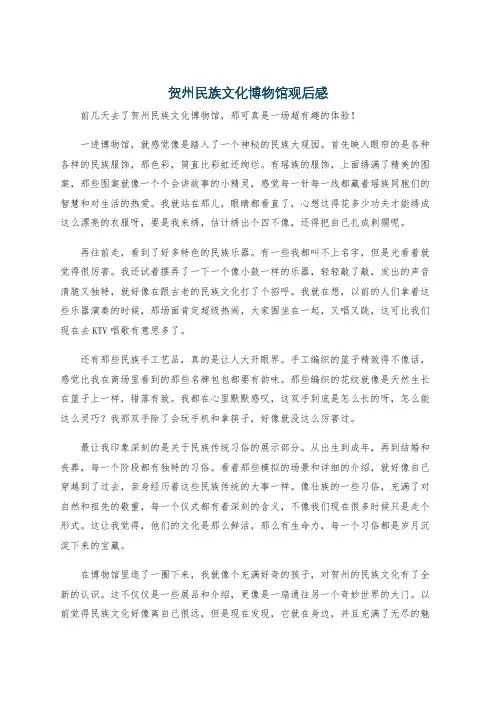 贺州民族文化博物馆观后感