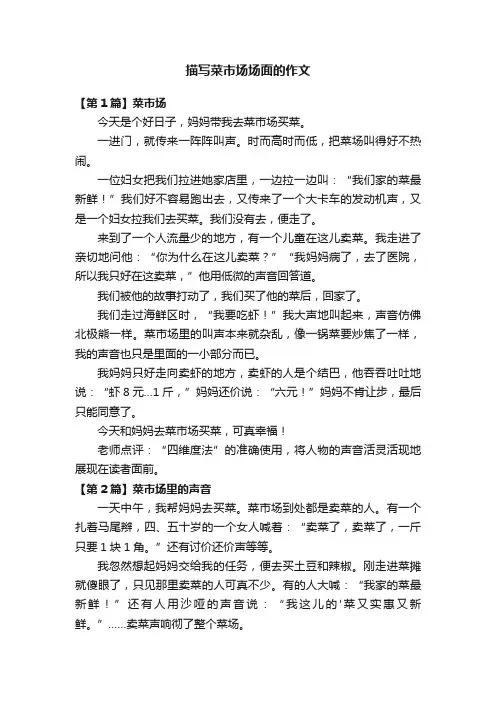 描写菜市场场面的作文