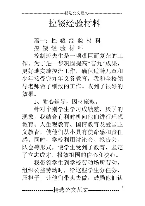 控辍经验材料