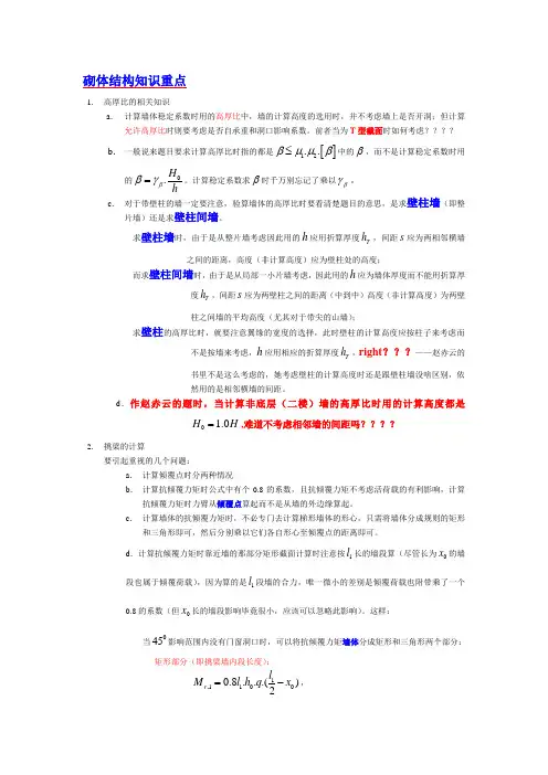砌体结构重点总结..