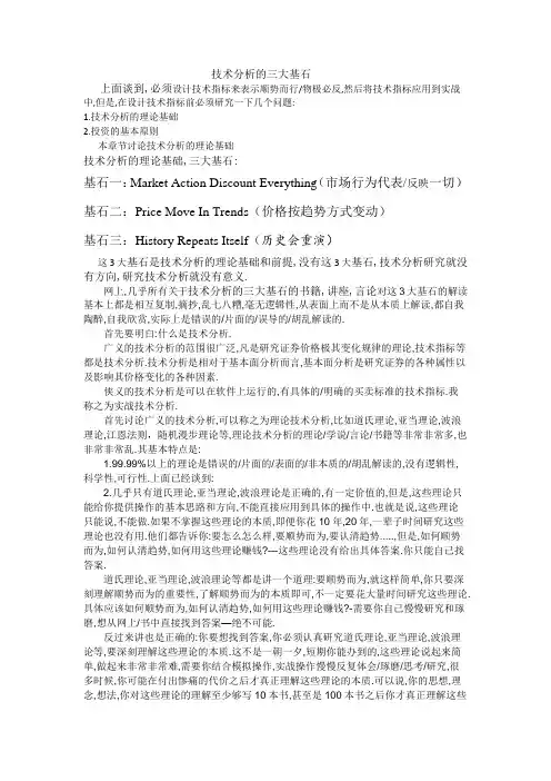 技术分析的3大基石