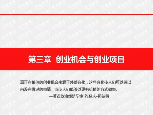 第3章 创业机会与创业项目课件