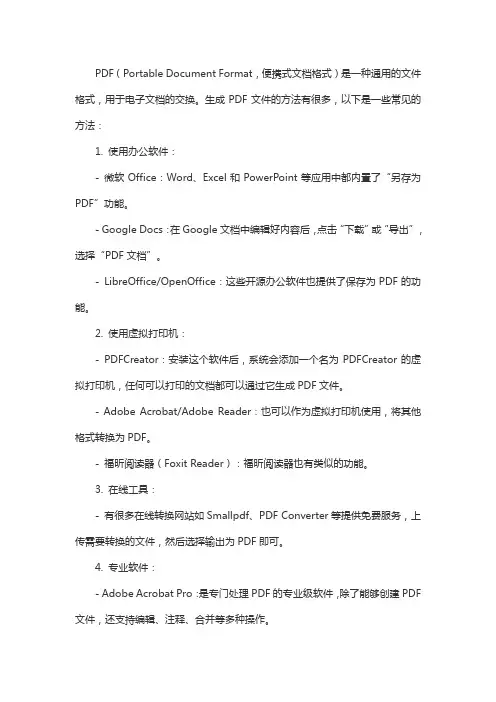 pdf的生成方式